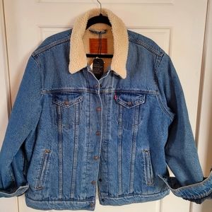 Levi's Quilted Denim Sherpa Snap Jacket